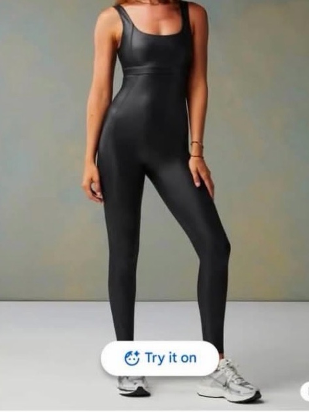 Fabletics Black Scoop-Neck Active Jumpsuit
